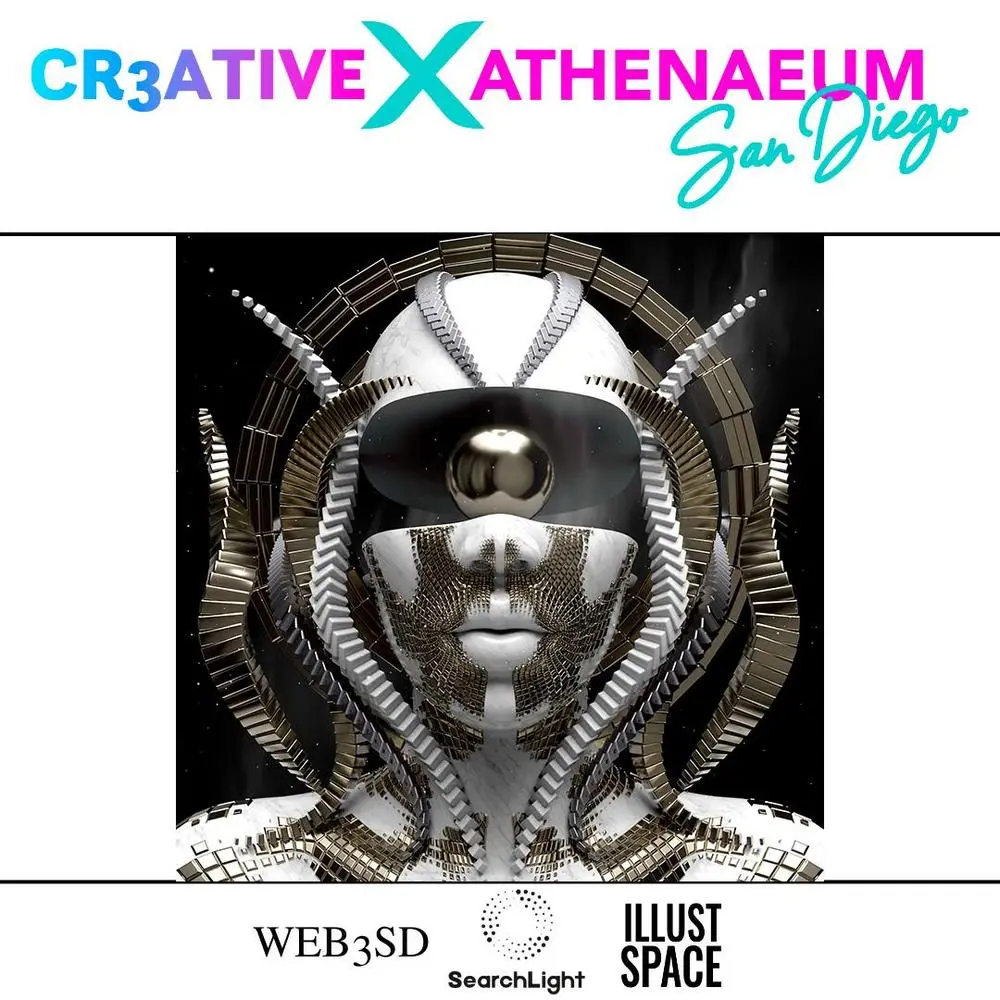 🗣️ See me  audio visual #NFT art work «Universal Eye" on Cr3ativeX Athenaeum San Diego #AR Showcase - https://the.illust.space/metaverse/searchlight/layers/searchlight
Thanks @SearchNFTs @IllustSpace @Web3SD!!!
#nftart #NFTCommmunity #WEB3SD #CreativeX