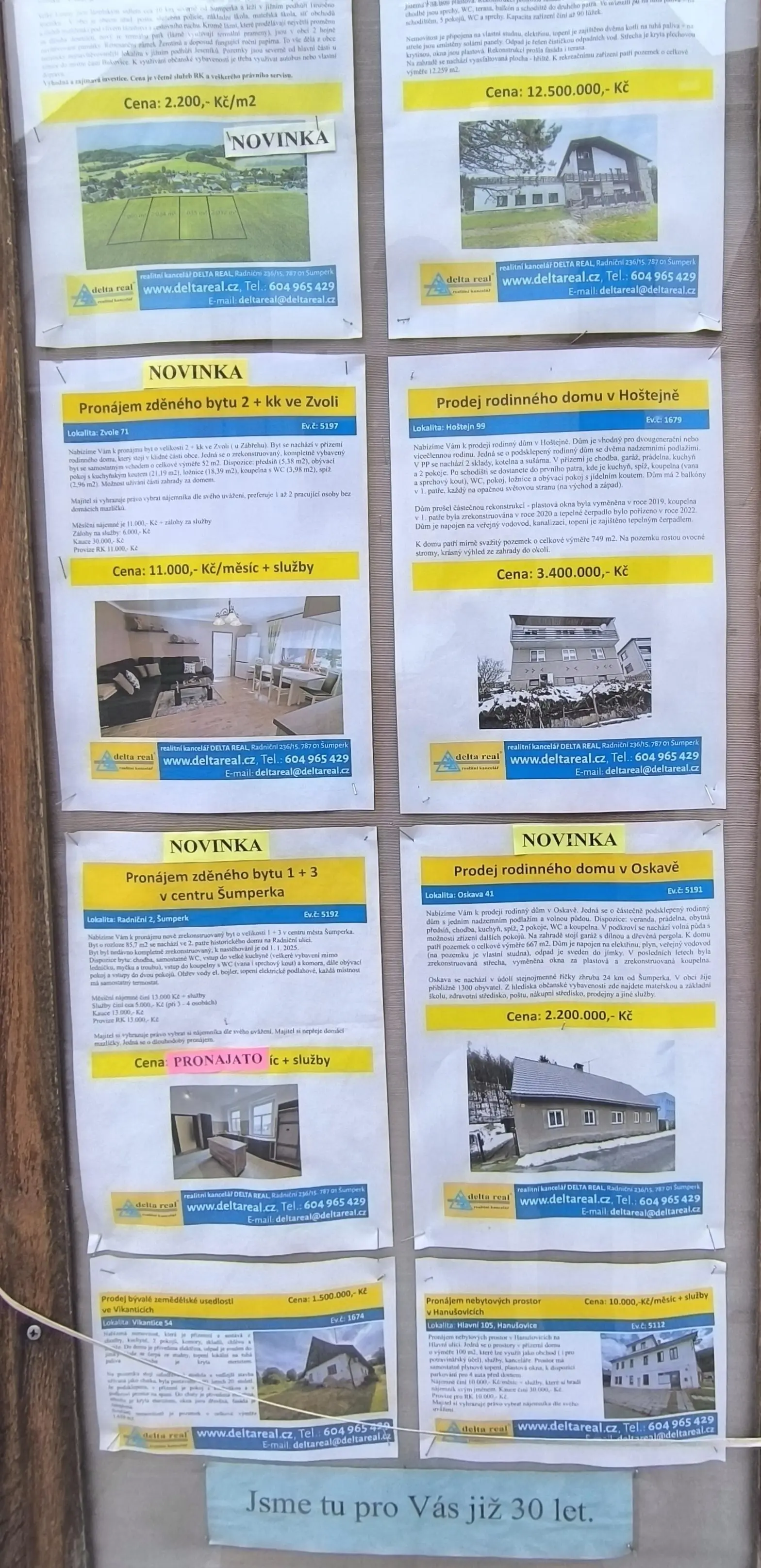 Real estate prices in Šumperk.
1Kč = 0.043 USD