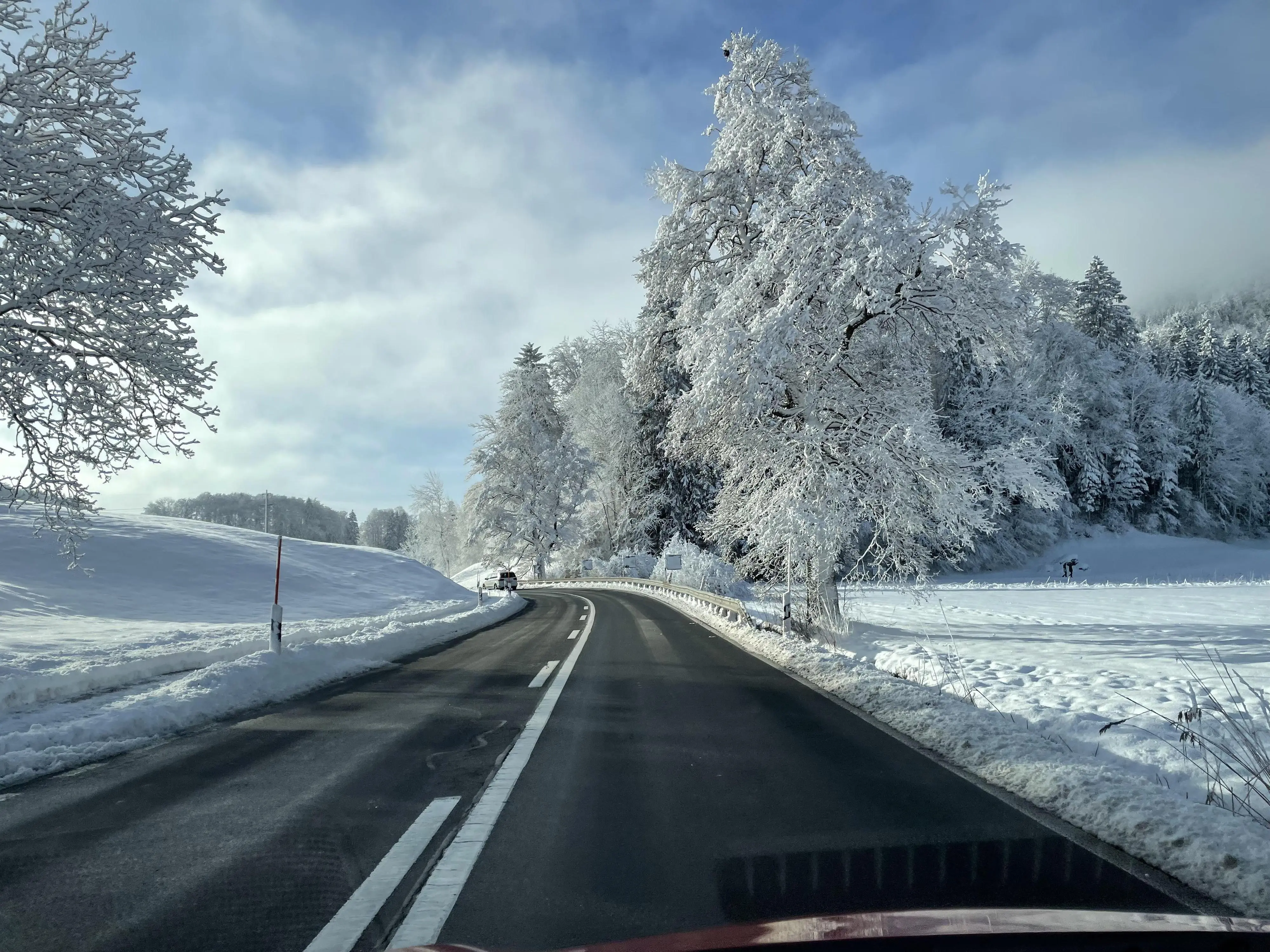 Another road photo!
This time without description and location. It‘s just a nice winter road :)

#switzerland #naturephotography #photography #winter #snow 