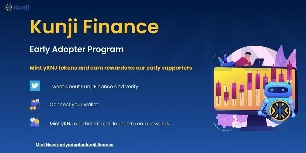 I am thrilled to be part of the @kunjitweets Early Adopter program!

Join me and mint yKNJ tokens to enjoy early adopter benefits on the platform: http://www.earlyadopter.kunji.finance
