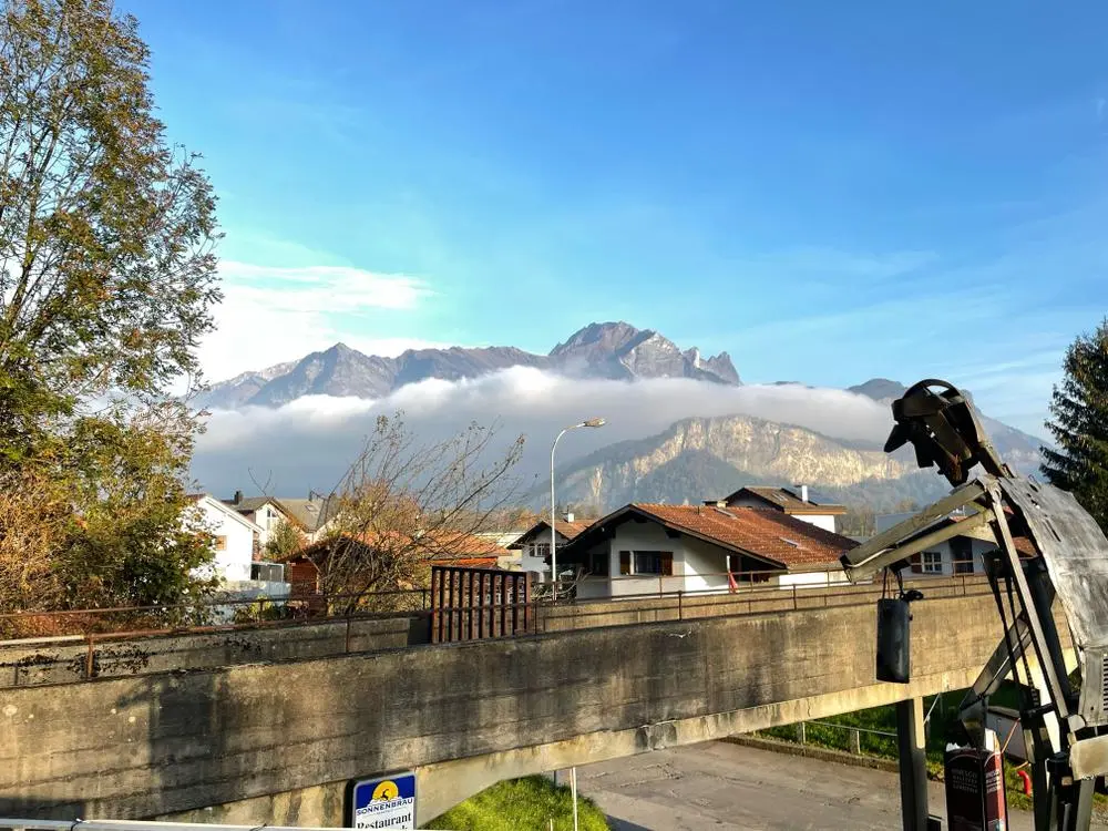 View from the entrance of the old iron mine in Sargans, in the direction of Liechtenstein and Austria.
This iron mine is called „Gonzen“, because that‘s the name of the mountain where it is inside.

wiki only in german, please use your browser translation feature:
https://de.wikipedia.org/wiki/Eisenbergwerk_Gonzen

#switzerland #photography #naturephotography #mountains 
@PhotographersCorner 