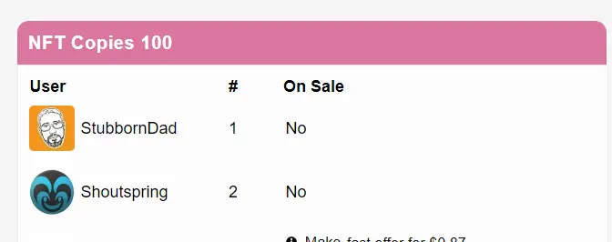 Everyone follow to get free NFTYBE FIRST EDITION NFTs
Only 100 Edition Exist 
@StubbornDad @Shoutspring check out guys ❤️ 

1. FOLLOW 
2. SHARE 
2.COMMENT - DONE 

love you all guys 
#deso #nft #nfts #nftybe #giveaway