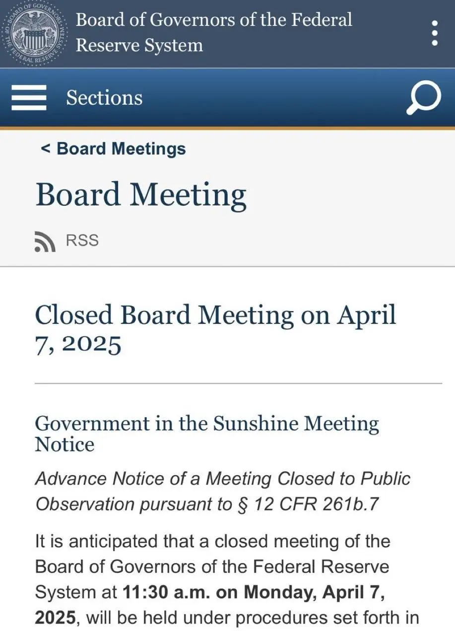🌎🌐🏜🏣
🇺🇸 Fed announces emergency closed board meeting for 11:30am ET today 👀

💰 t.me/Bitcoin_Insights 😎