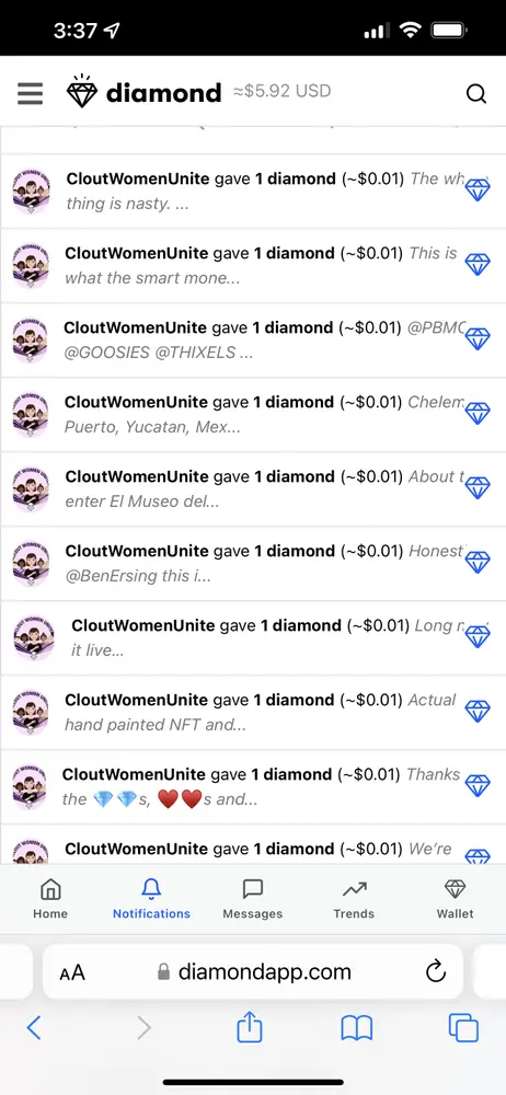 Wow so many diamonds I had to take 2 screenshots!

That”s a lot of 💎💎💎💎