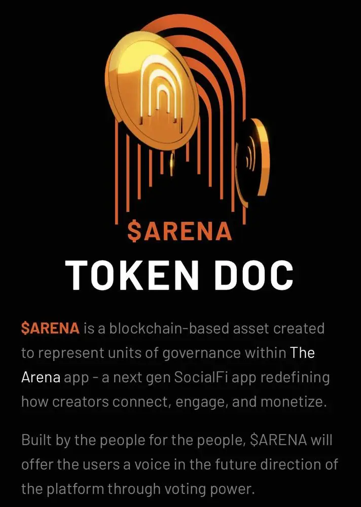 For those that want a different basket to put your SocialFi eggs in here you go. 

A great spaces with the founder of The Arena talking about the upcoming $ARENA token drop and the updates of the platform. They are doing what we wanted from DeSo all along. 

Give it a listen https://x.com/thedazzlenovak/status/1829580087743877474?s=46&t=I1QnexgzICqtt5WPXMR5kg

Here is the tokenomics for the $ARENA token. https://arena.social/tokenomics

You can join with my referral link here https://arena.socia...