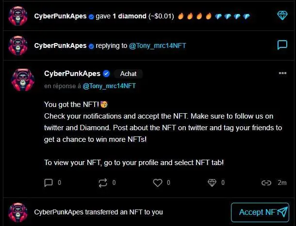   🔥🔥🔥🔥🔥Thanks @CyberPunkApes 💎💎💎💎💎