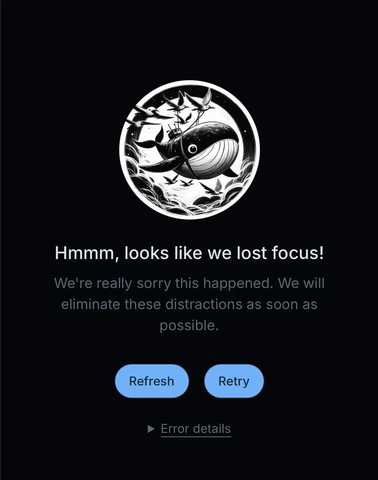 I’m not able to use Focus on my phone this morning without this page popping up every 10 seconds. @mossified 

<br />

Anyone else having this problem on mobile? 

