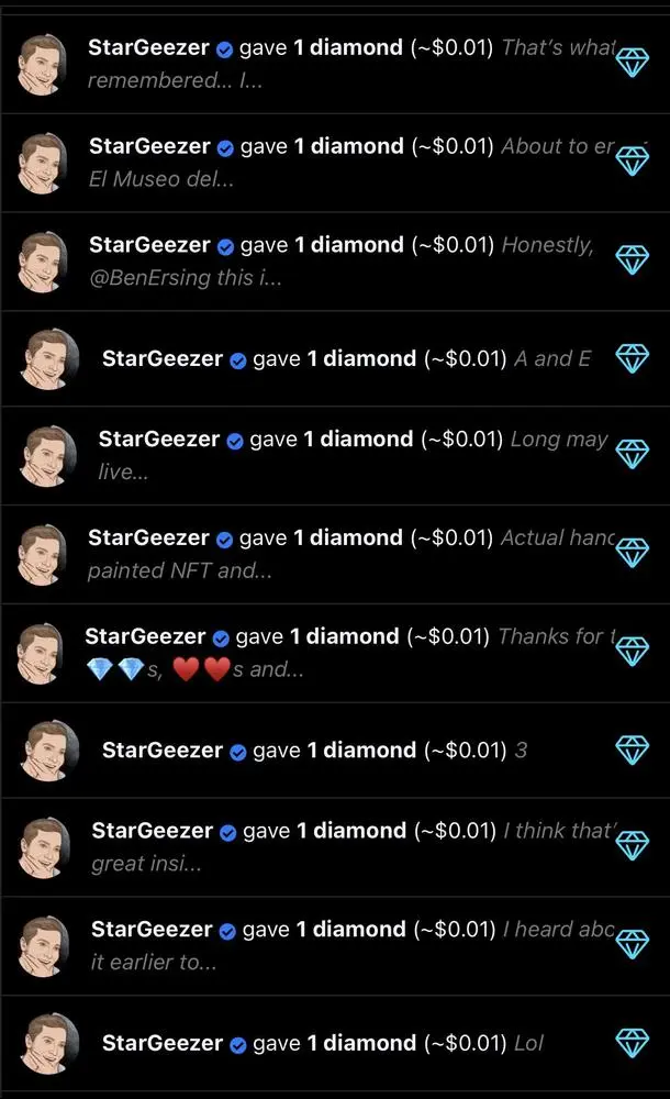 Thank you thank you thank you🙏🏼🙏🏼
@StarGeezer for the Diamond Shower!

i don’t deserve friends like you… but I’m so HAPPY you’re my friend anyway!!