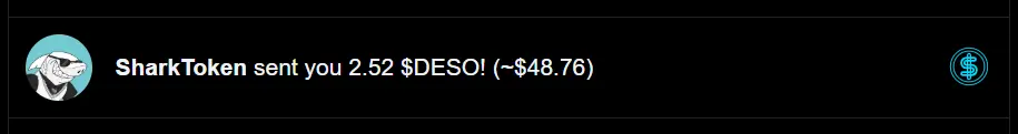 @SharkGang just gave away ~50$ ...  Keep printing $DESO.

