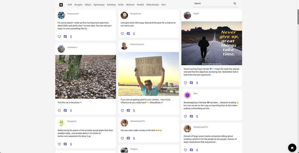 Some updates about the project @Socializers with infinite scroll working.

next steps:

- show comments 
- open profile details
- enable heart button, comments, new post, promote a post
- login

@kanshi @DeSoLabs @nader @Randhir @jodybossert
#desolabs #hackathon  #desolabshackathon