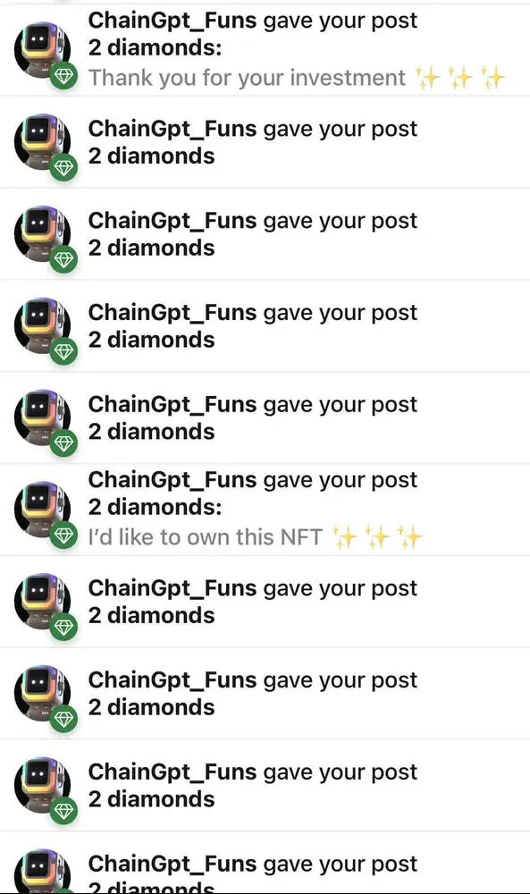 Thanks for the diamonds!✨✨✨
@ChainGpt_Funs 
