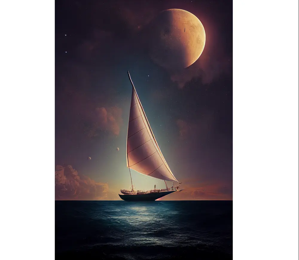 Moonshine Sailing
Credit: Aliya, #midjourney