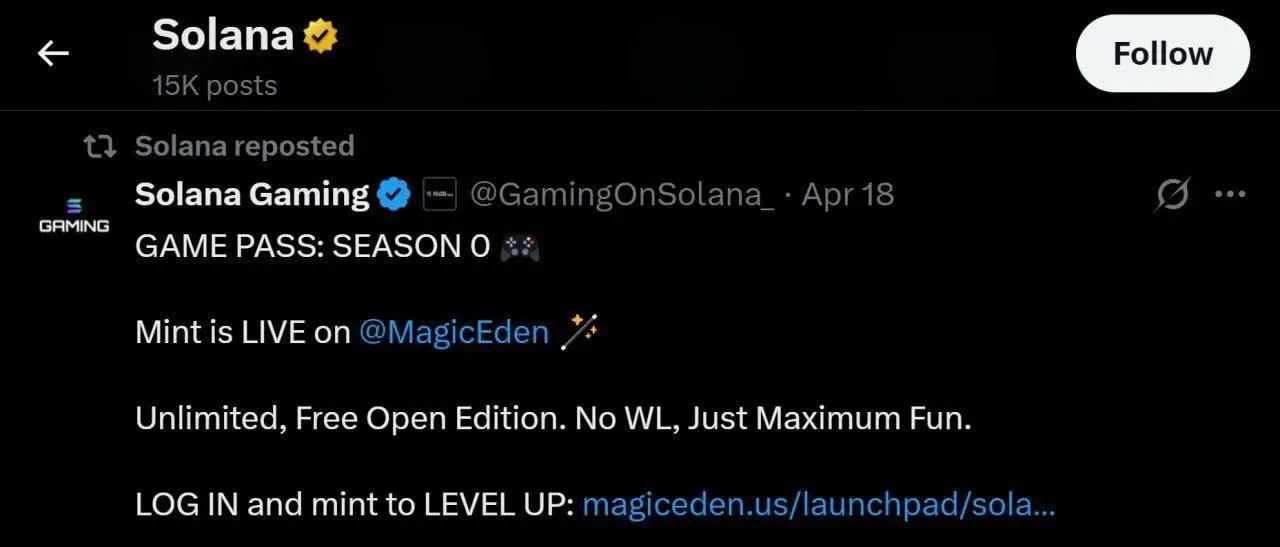 Mint "Solana Game Pass: Season 0" 

https://magiceden.io/launchpad/solana_game_pass_0