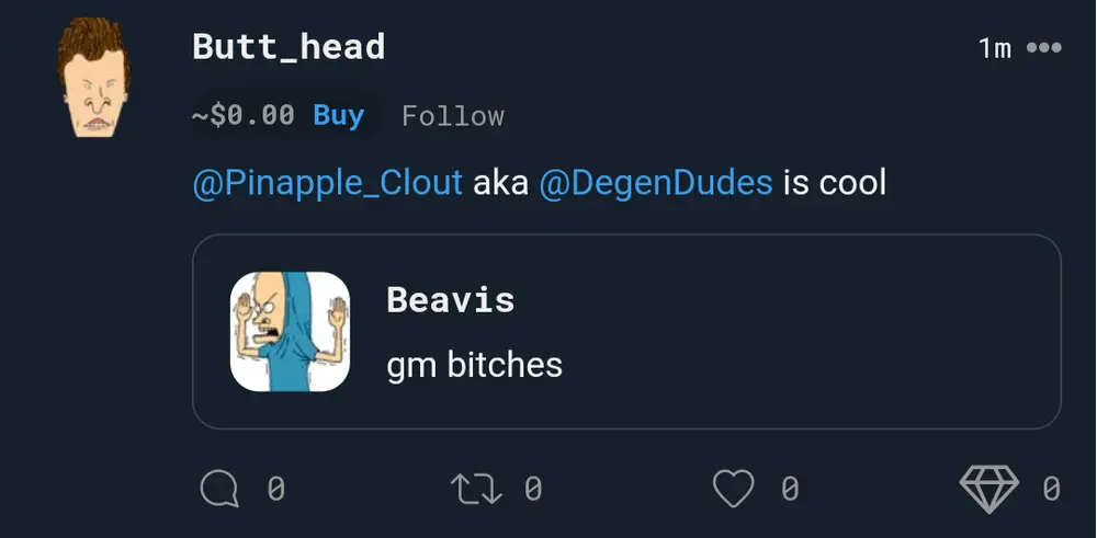 I present to you,

@beavis & @butt_head

Brought to you by - @DegenDudes bored mind.