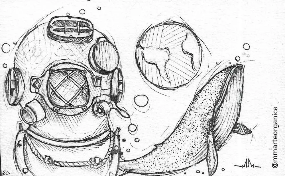 “In the depths of the ocean". Illustration - Marine Life Collection.

Society relationship and nature.

Poetics of the sea. Hand drawn. Illustration - the principle of ideas.

Available in NFT: mmarteorganica.nftz.me

#illustration #sketch #penonpaper #watercolor #authorialdrawing #tattoo #nft #paintingoncanvas #streetart #muralism