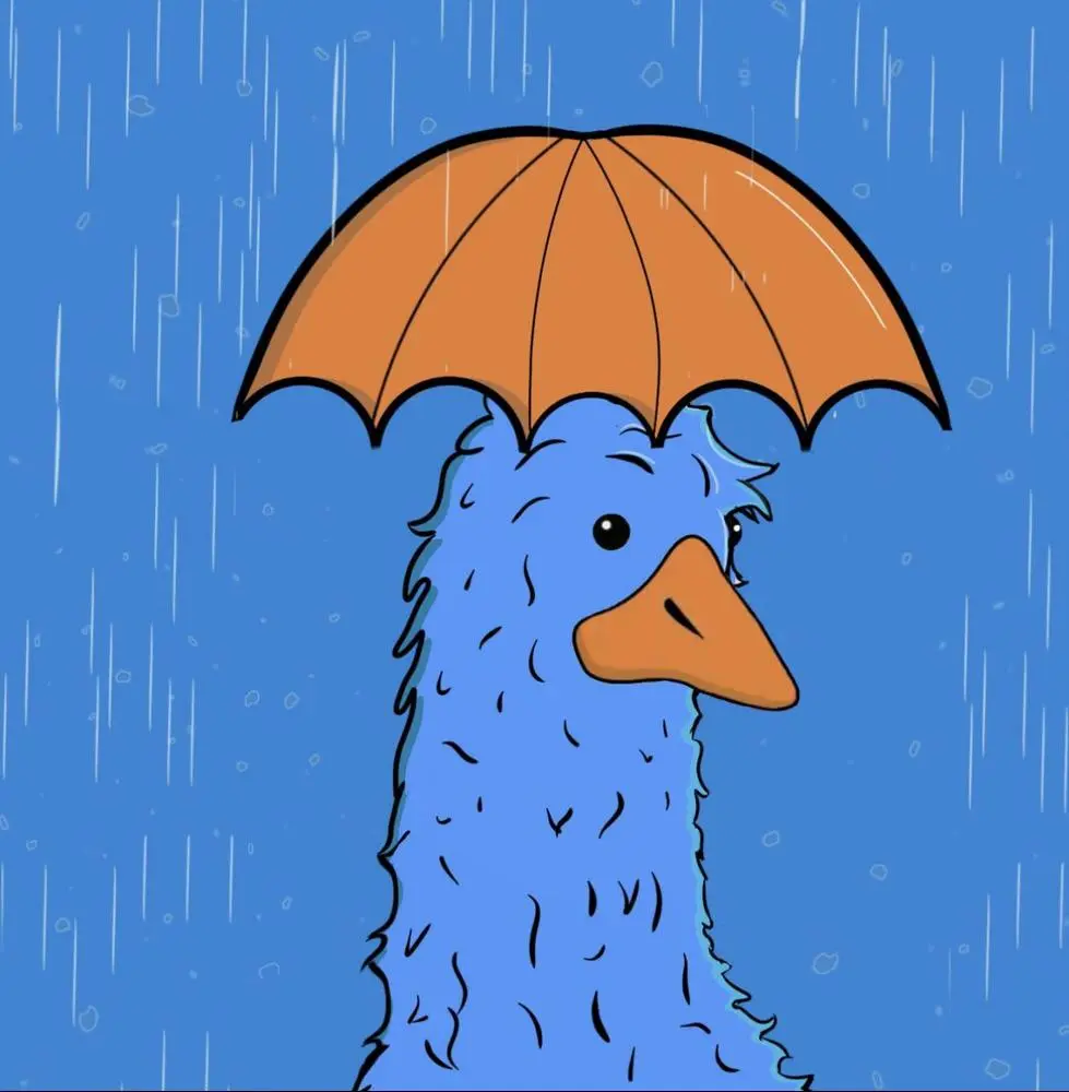 All y’all who have been in a bit of a drought, I present to you “Rainy Day Goose”. 

Guaranteed to bring you the rain you’ve been needing!  What?  You don’t believe it?? 

No really!!  I live on the northern coast of the Yucatán peninsula in sunny Mexico and our rainy season had refused to show for 2 months…. Then last week I bought this noble bird and, ¡voila! It’s rained everyday this week!!

Try it and see… behold his no le eye and brow… you will love him as I have!