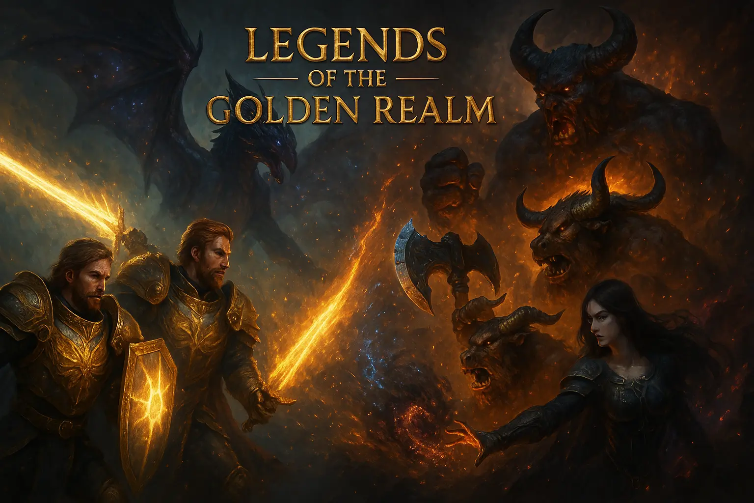 # Unleash the Legends of The Golden Realm!



The battle for the Golden Realm has begun.



After months of creation, the most epic fantasy NFT trading card series has arrived.

Legends of the Golden Realm is now LIVE!



Each card is a hand crafted masterpiece using Ai imagery and graphic editing programs to create 4K video trading cards:

• Legendary Kings and Queens

• Heroic Knights and Spellbinding Sorceresses

• Beasts, Dragons, Titans, and Fallen Gods

• Every character forged with insane...